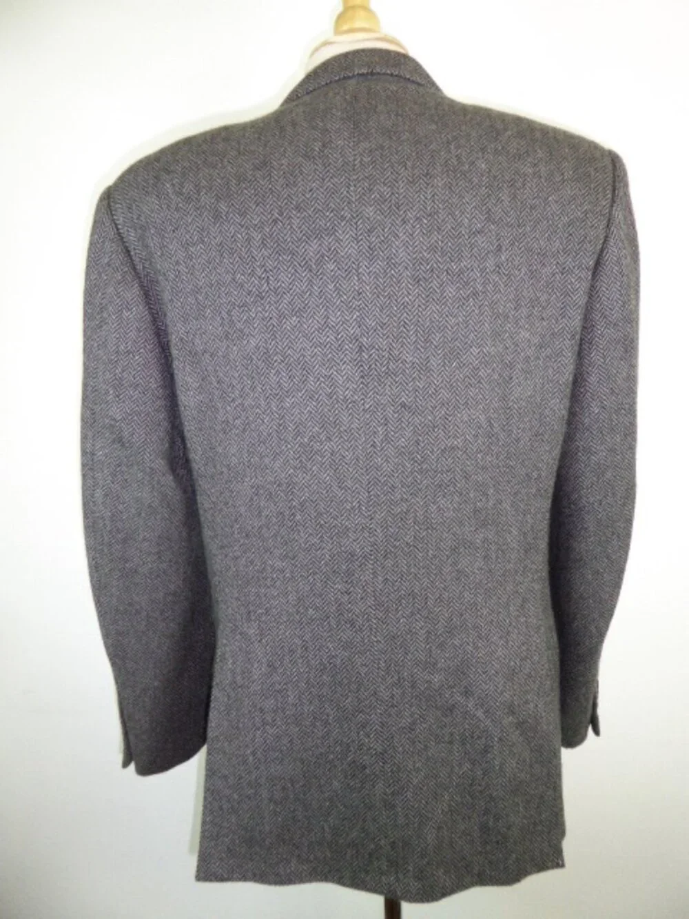 PROTAGANIST Black herringbone cashmere blazer 40